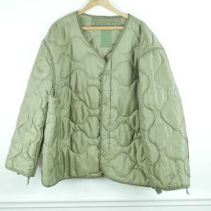 Military 3XL Quilted Jacket Liner Gorpcore Puffer Utility Work Green Grunge Rave